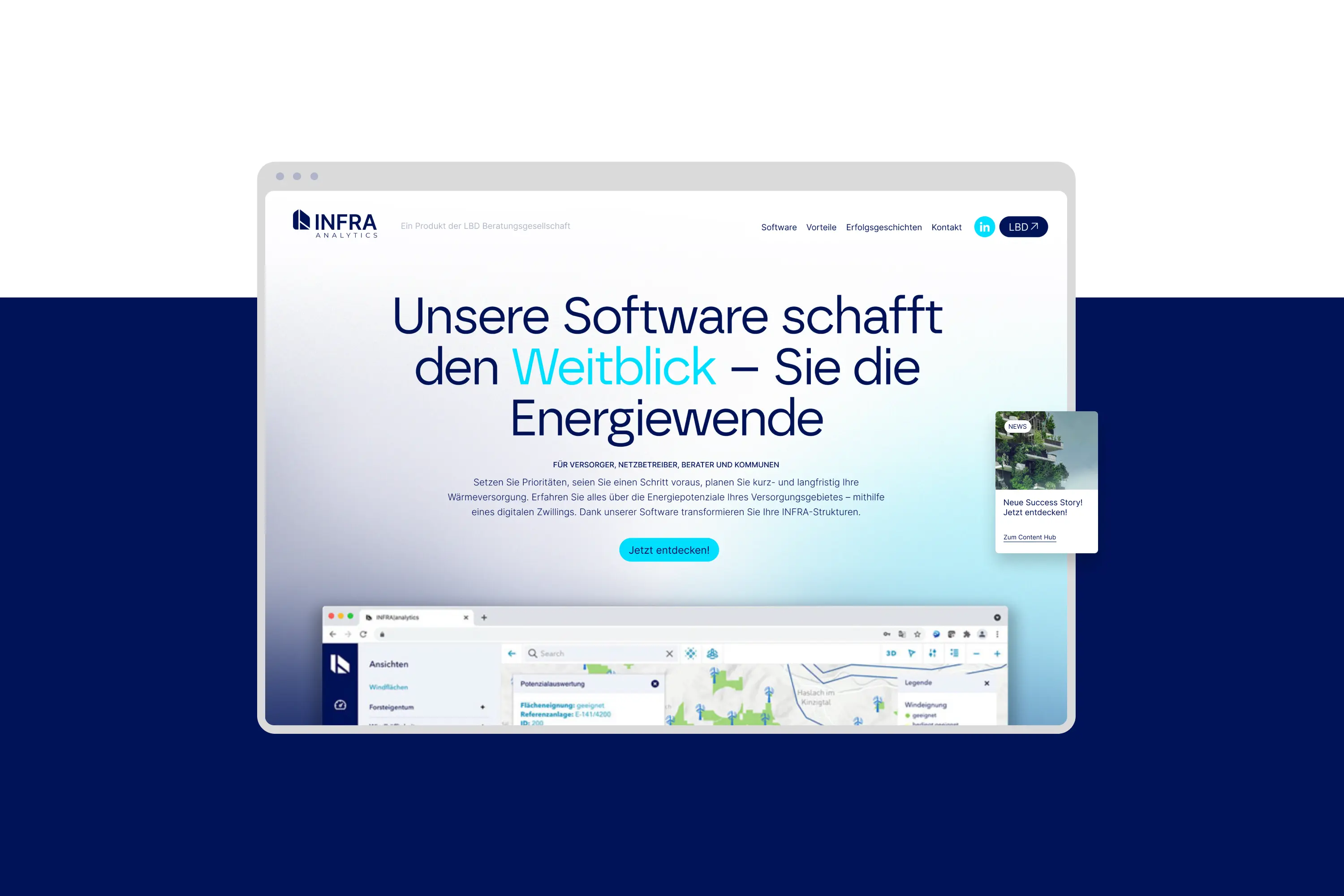 INFRA Analytics, LBD Beratungsgesellschaft, Corporate Design Agentur, Designagentur Frankfurt, Grafikdesign, Branding, Brand Design, Landing Page, Webdesign