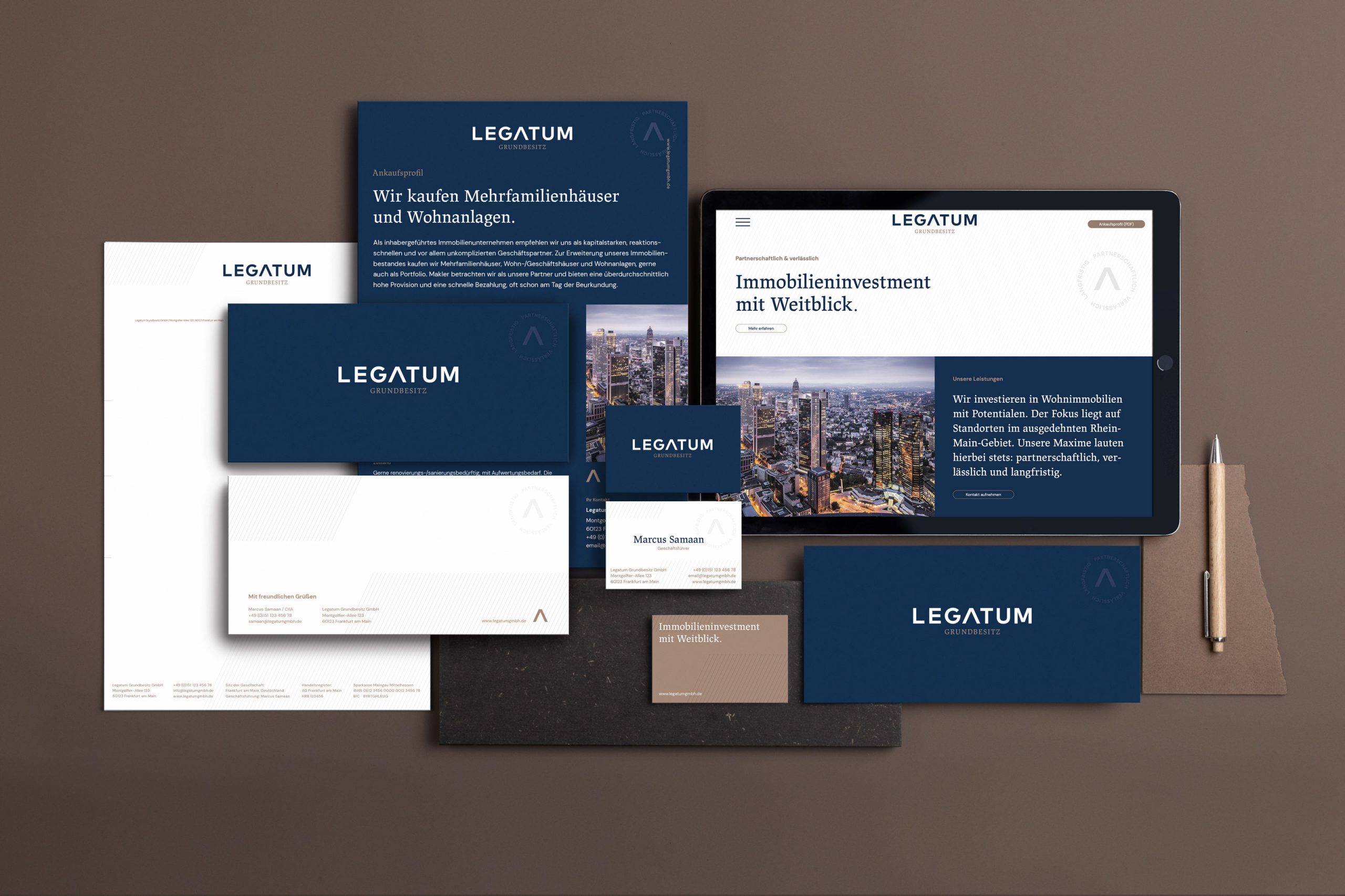 Legatum Logo & Corporate Design, Corporate Design Agentur, Designagentur Frankfurt, Grafikdesign, Logodesign, Branding, Website