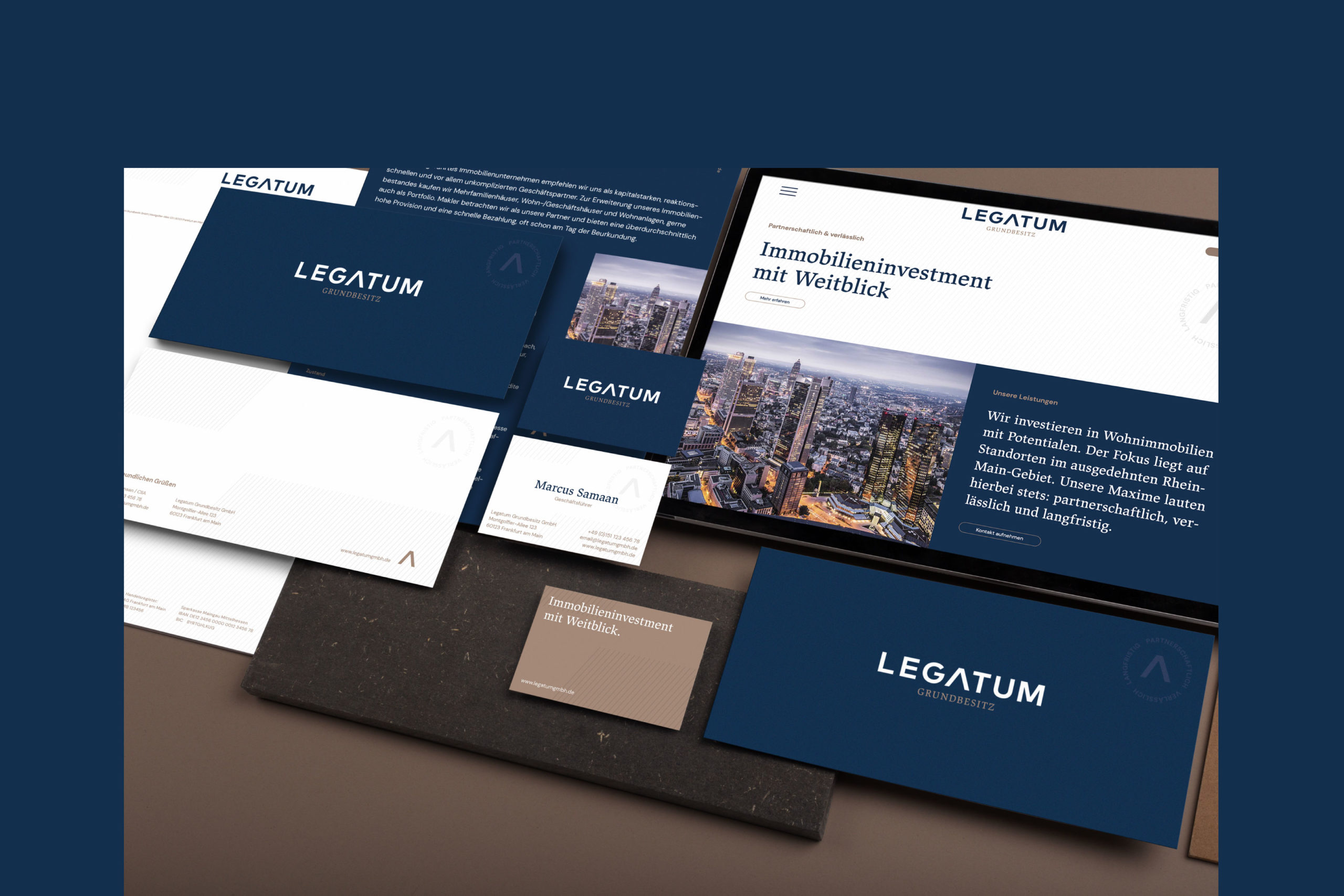 Legatum Logo & Corporate Design, Corporate Design Agentur, Designagentur Frankfurt, Grafikdesign, Logodesign, Branding, Website