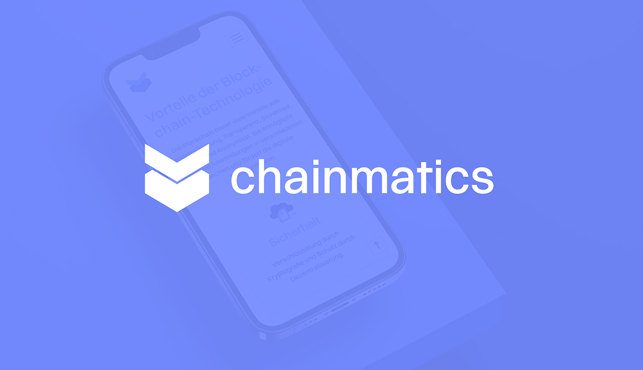 chainmatics Blockchain Software Solutions Corporate Design, Corporate Design Agentur, Designagentur Frankfurt, Grafikdesign, Logodesign, Branding, Webdesign