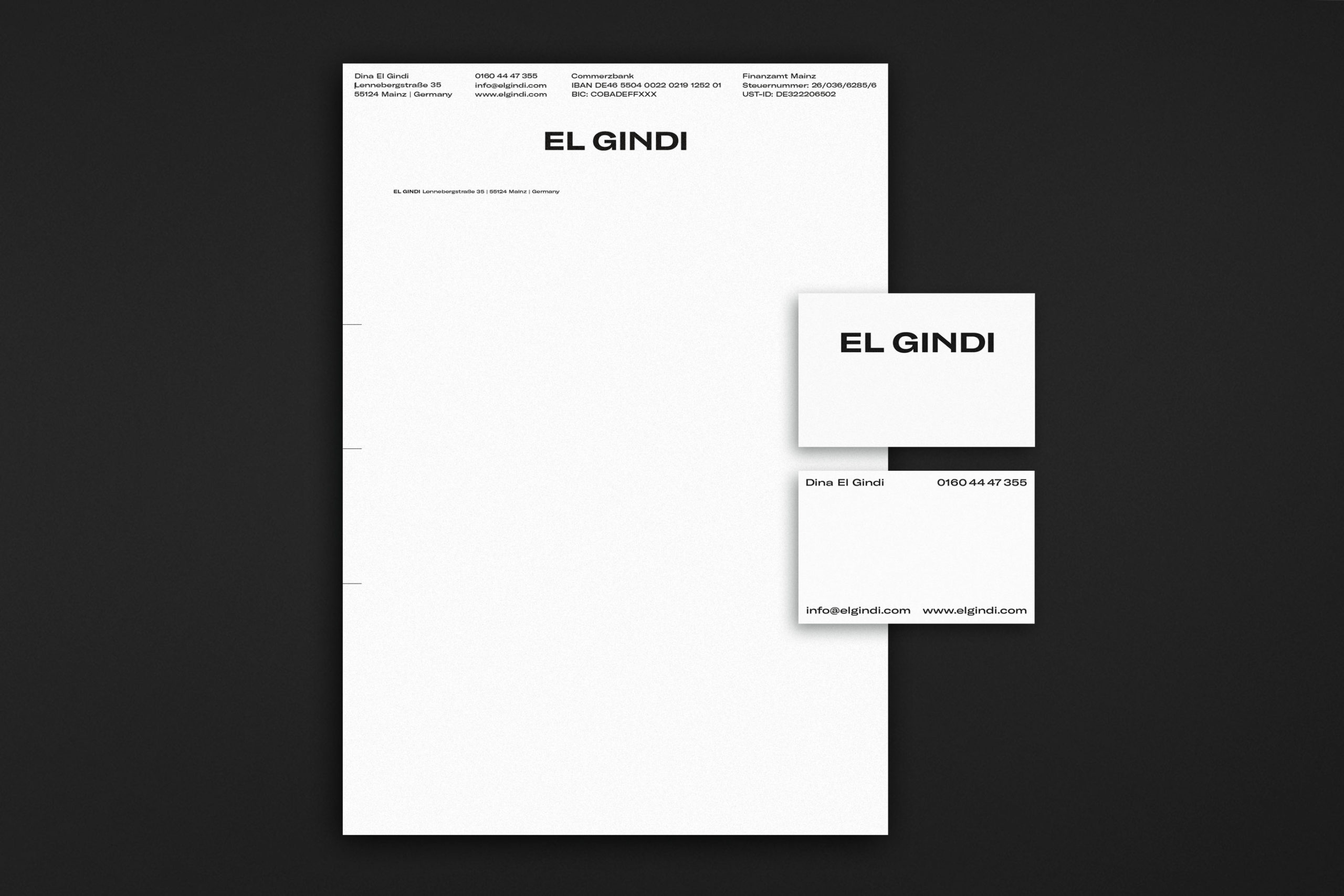 EL GINDI Logo, Corporate Design, Packaging, Brand Design, Branding, Grafikdesign